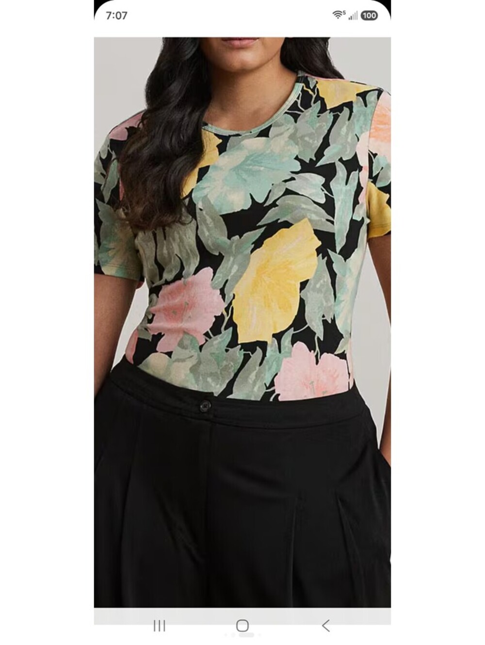 Lauren Ralph Lauren Floral Print Short Sleeve T-Shirt 3X